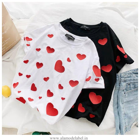 White - Summery Hearts Tee