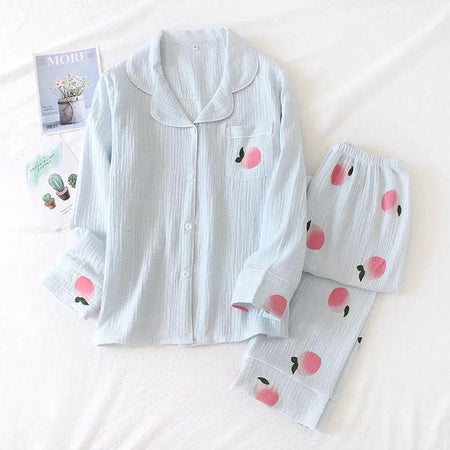 Blue - Cherry Cotton Nightset