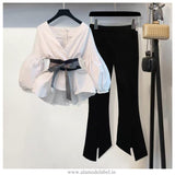 Luxury Bubble Sleeve Top with Pants - Alamode By Akanksha