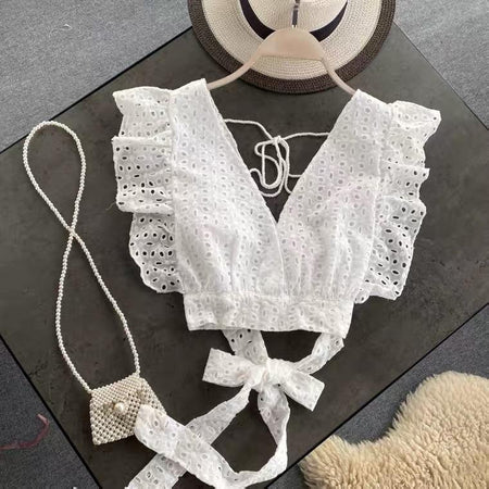 White - Felicia Eyelet Blouse