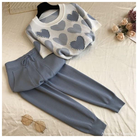 Grey - Bestel Heart Coord Set