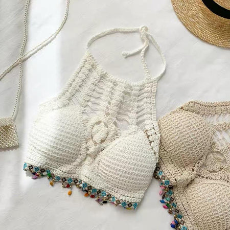 White - Beach Vibes Crop