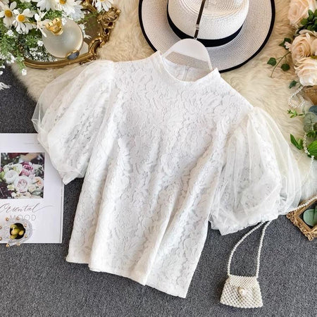 White - Trever Luxury Lace Blouse